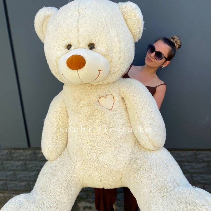 Белый плюшевый мишка большой в Магнитогорске