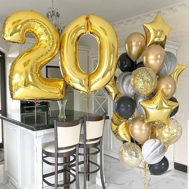 Фольгированный шар Золотая Цифра в Магнитогорске