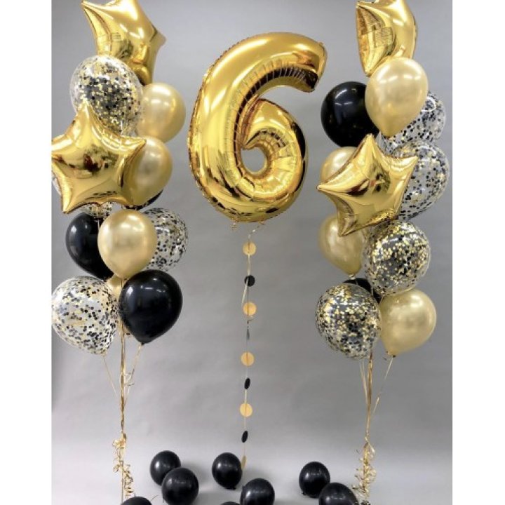 Цифра с фонтанами шаров  в Магнитогорске