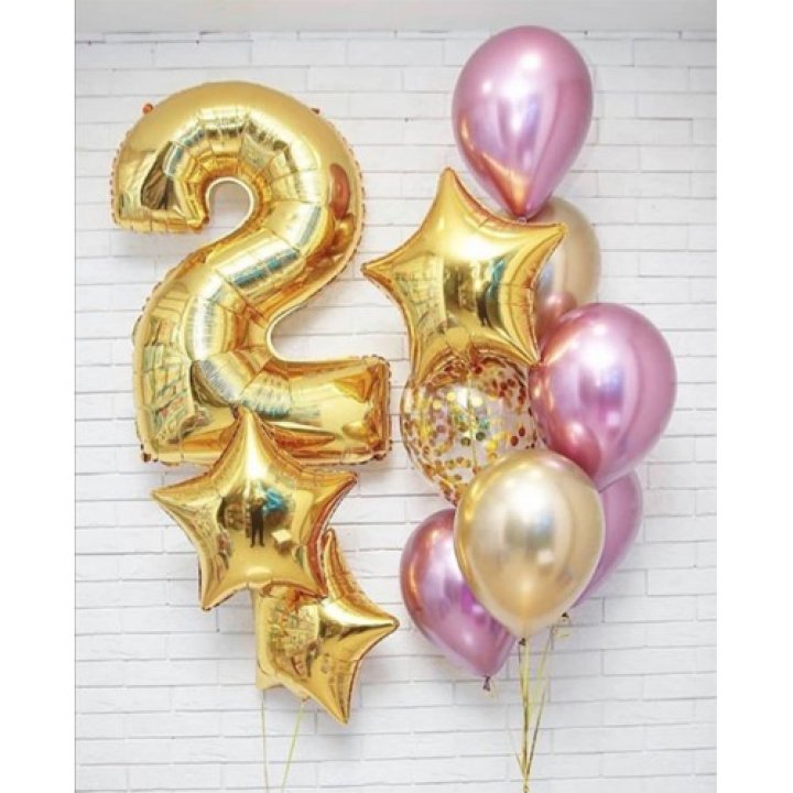 Цифра с фонтанами шаров  в Магнитогорске