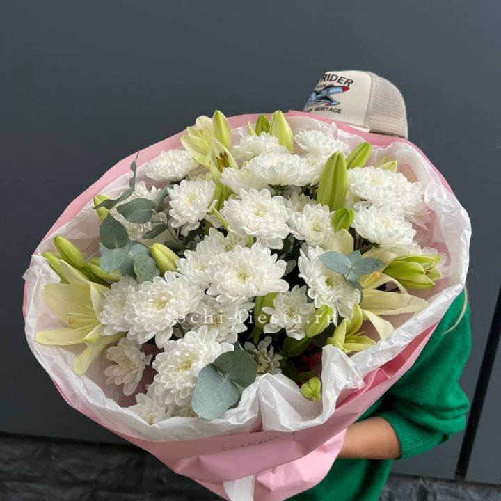  Букет  хризантемы и лилии в Магнитогорске