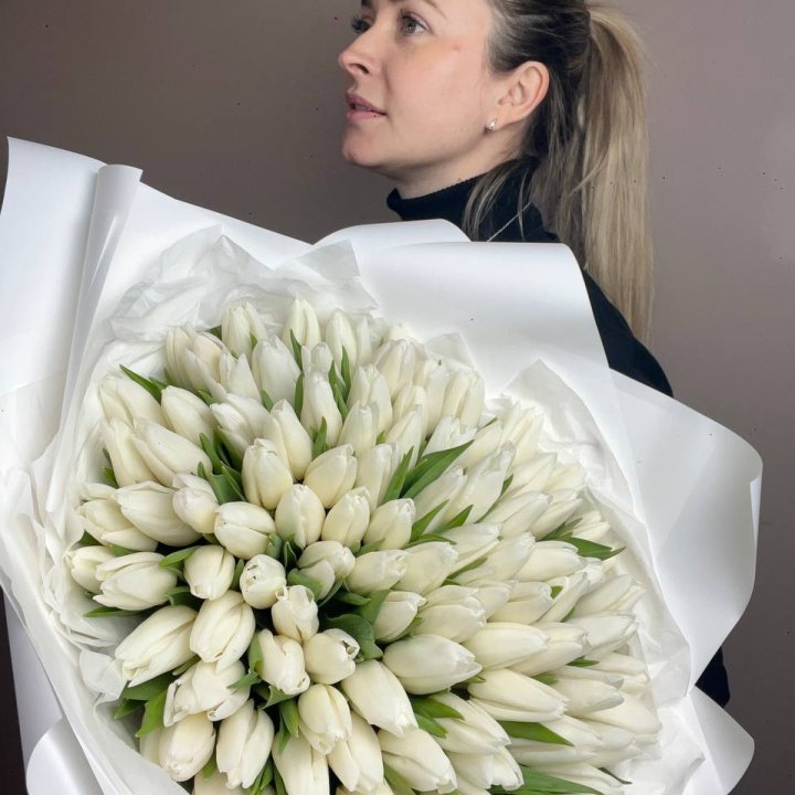 101 белый тюльпан №2 в Магнитогорске