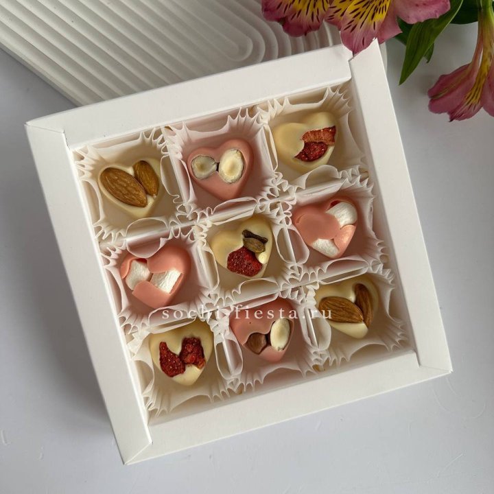 Набор конфет из бельгийского шоколада Сердца в Магнитогорске