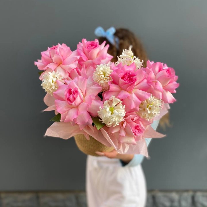 Дуо розы и гиацинты в Магнитогорске