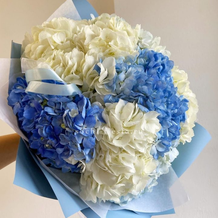 Букет гортензий "Голубая лаза" в Магнитогорске