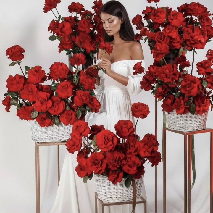 Сет из красных французских роз в Магнитогорске