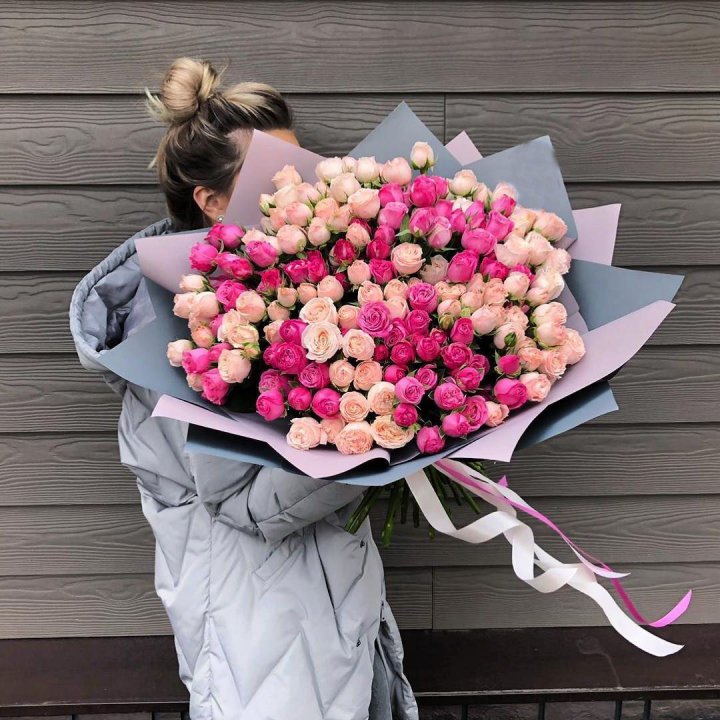 55 роз микс кустовых в Магнитогорске