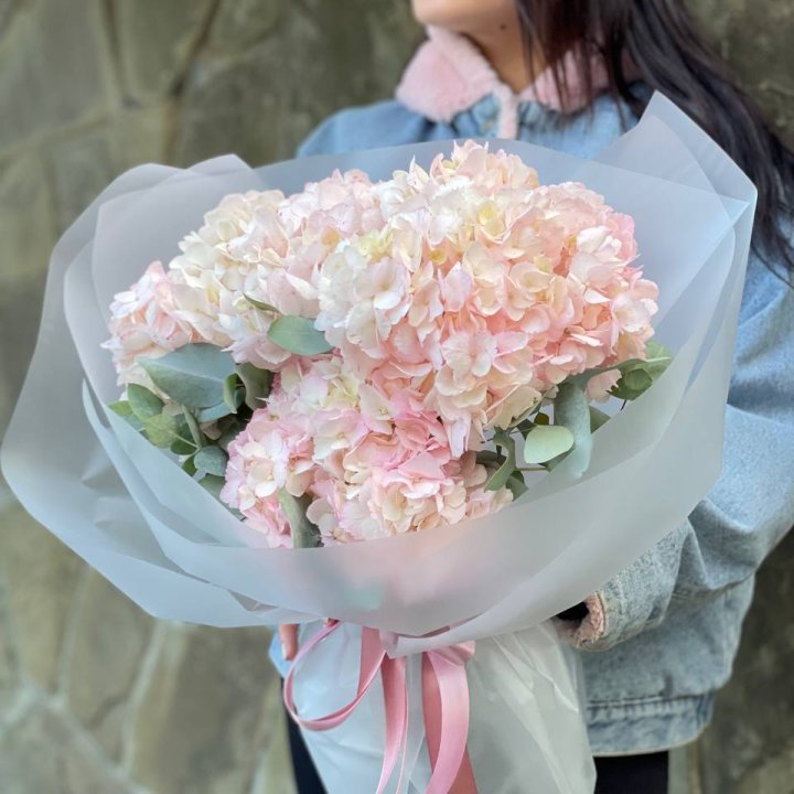 5 розовых гортензий в Магнитогорске