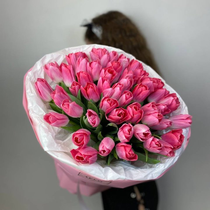 51 розовый тюльпан "Рози" в Магнитогорске