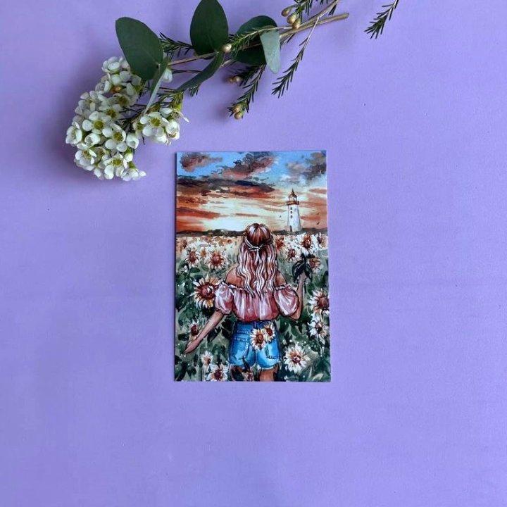 Открытка к букету "Подсолнух" в Магнитогорске