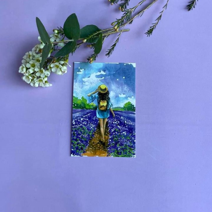 Открытка к букету "Цветочная дорога" в Магнитогорске