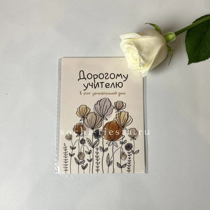 Открытка к букету "Дорогому учителю" в Магнитогорске