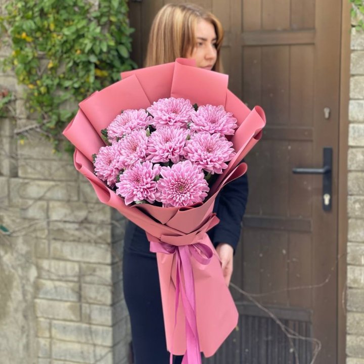 Букет хризантем розовый в Магнитогорске