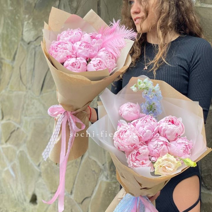 7 зефирных пионов  в Магнитогорске