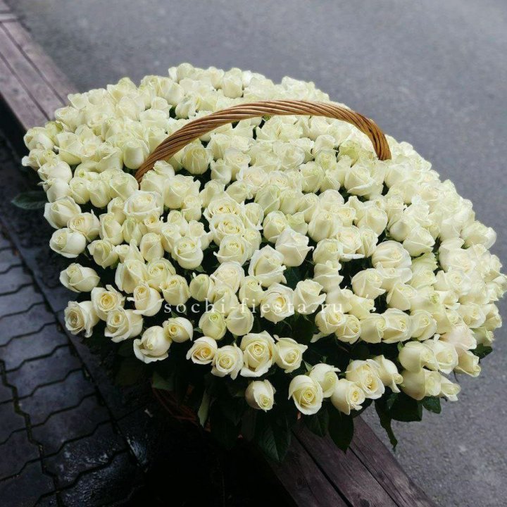 303 розы в корзине в Магнитогорске