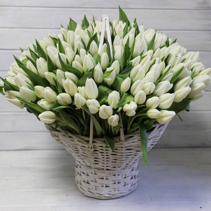 Корзина из 151 тюльпана в Магнитогорске